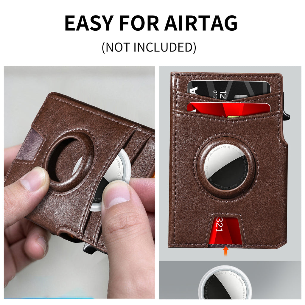 Bullearl Wallet for Men,with Money Clip 10 Cards Metal Case Smart Slim Pop Up Credit Card Holder Flip with Magnetic Closure RFID Blocking wallet